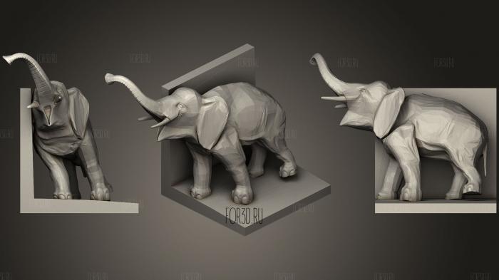 Elephant Bookends stl model for CNC